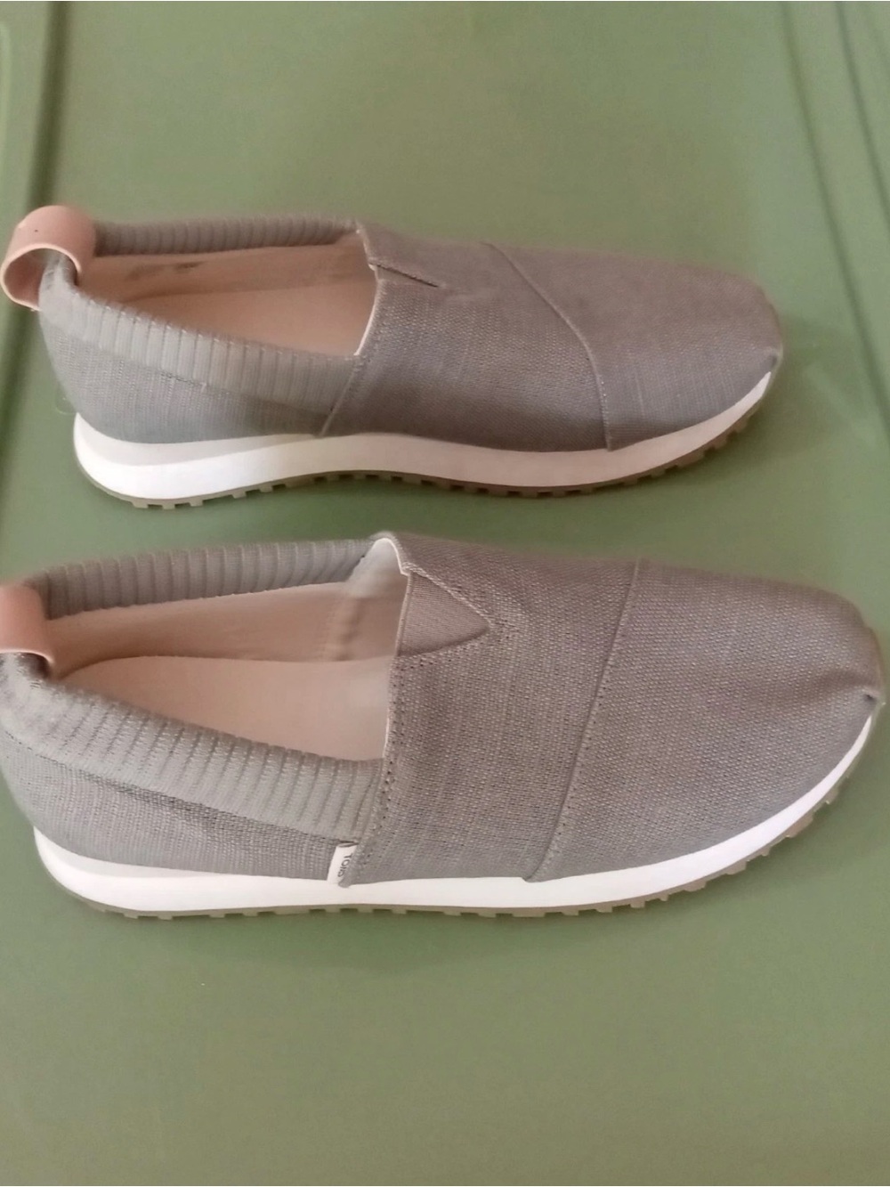 TOMS Slip-On Knit Casual Sneakers in Olive Green